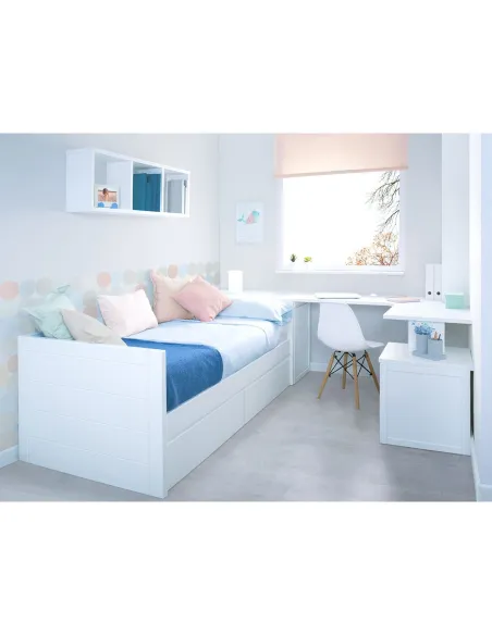 Bureau de coin avec rangement d´angle + Module Linéaire