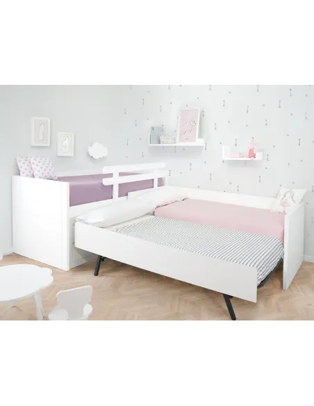 2 lits enfant en L dont un lit gigogne - Linéaire