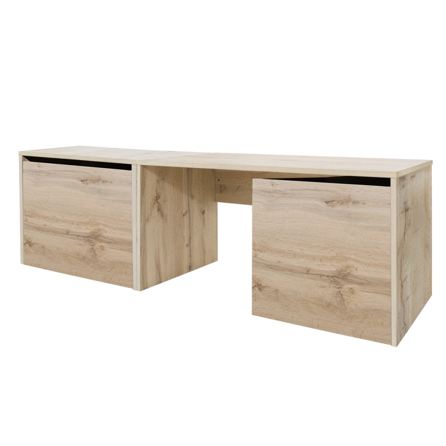 Table double montessori avec rangements – basique chêne