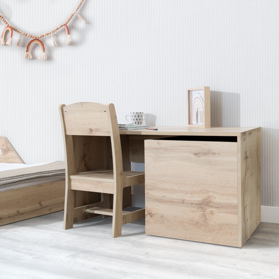 Table montessori avec rangement – basique chêne