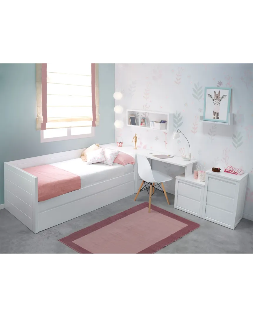 Chambre ado fille moderne Corail - Linéaire