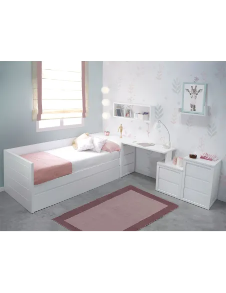 Chambre ado fille moderne Corail - Linéaire