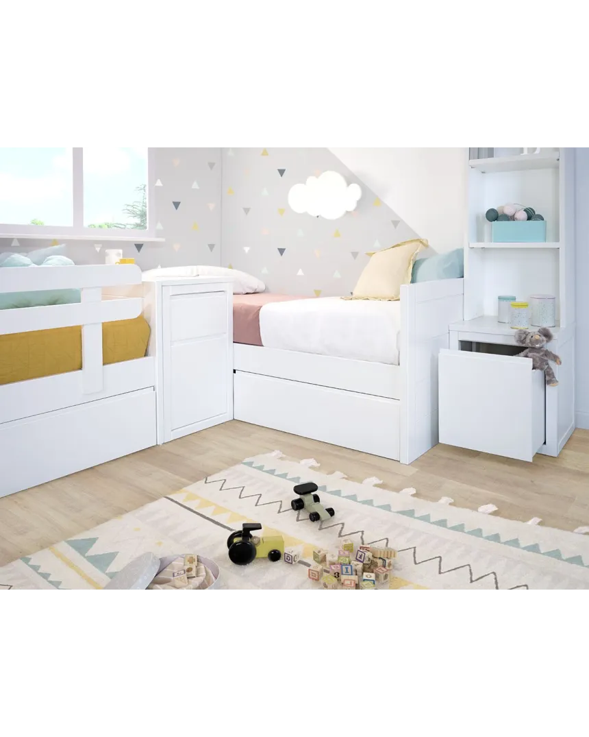 Chambre 2 enfants Linéaire avec bibliotheque 2