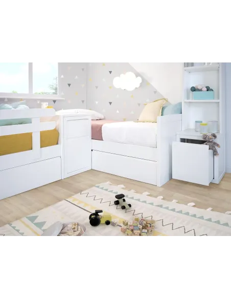 Chambre 2 enfants Linéaire avec bibliotheque