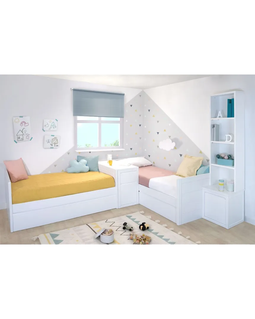 Chambre 2 enfants Linéaire avec bibliotheque