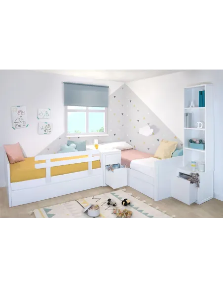 Chambre 2 enfants Linéaire avec bibliotheque