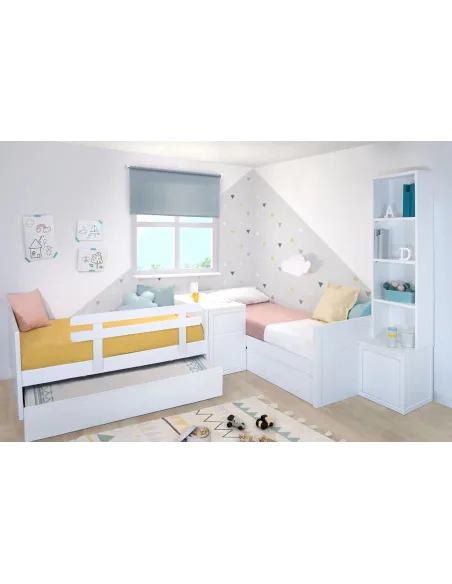 Chambre 2 enfants Linéaire avec bibliotheque