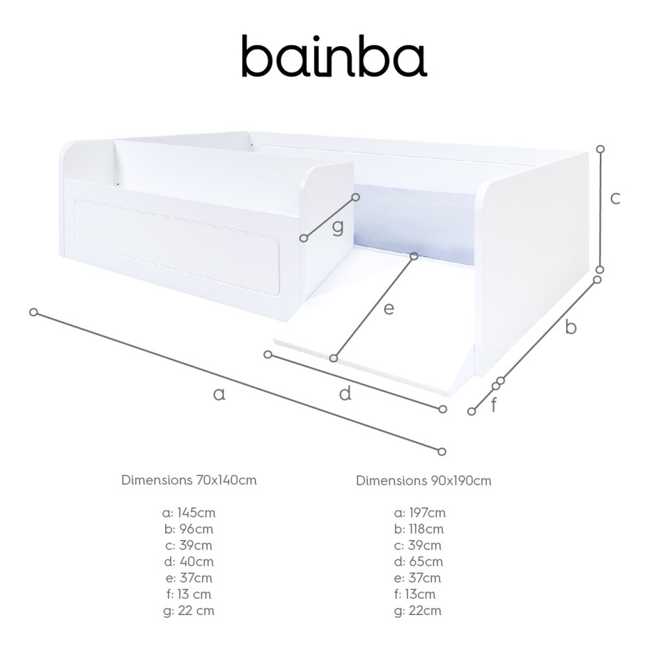 Dimensions lit montessori blanc avec rangement et rampe
