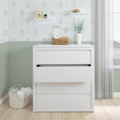 Commode 4 tiroirs blanche Linéaire