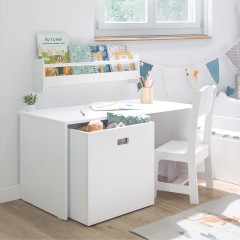 Table enfant avec rangement blanc