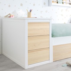 Meuble de rangement blanc et bois Linéaire