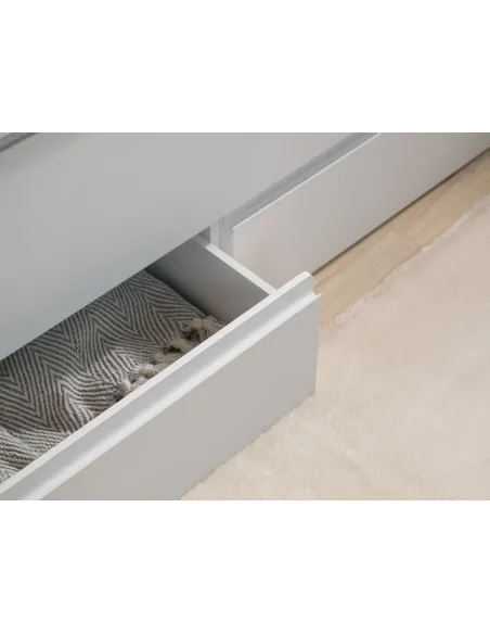 Chambre ado avec lit gigogne avec tiroirs compact et bureau