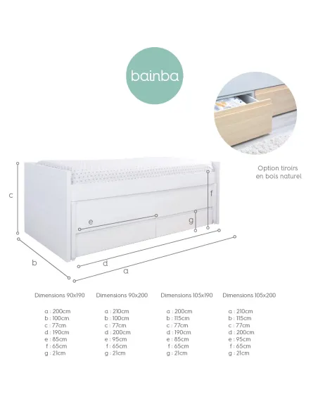 Chambre ado avec lit gigogne avec tiroirs compact et bureau