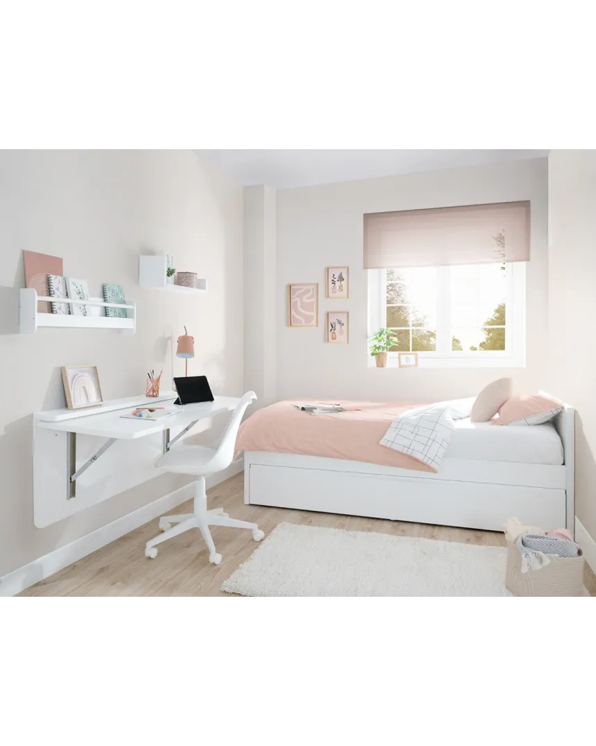 Chambre ado Linéaire pied bas avec bureau rabattable
