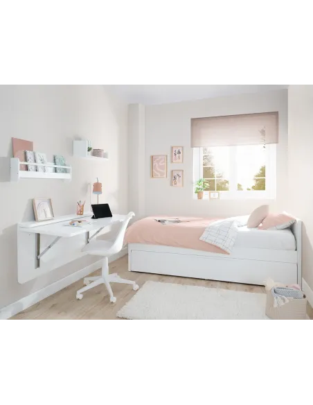 Chambre ado Linéaire pied bas avec bureau rabattable