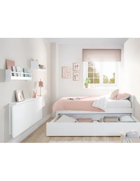 Chambre ado Linéaire pied bas avec bureau rabattable