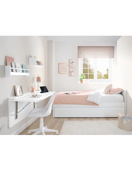 Chambre ado Linéaire pied bas avec bureau rabattable