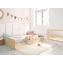 Lit montessori avec rangement et rampe 90x190 - Basique