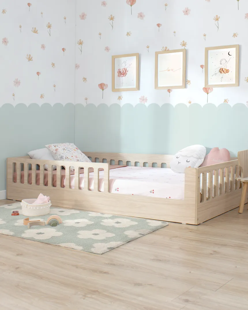 Lit Montessori Creta avec barrière de sécurité | Autonomie et confort