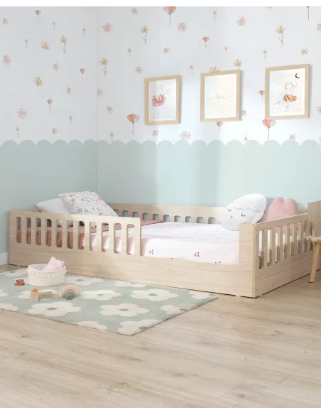 Lit Montessori Creta avec barrière de sécurité | Autonomie et confort