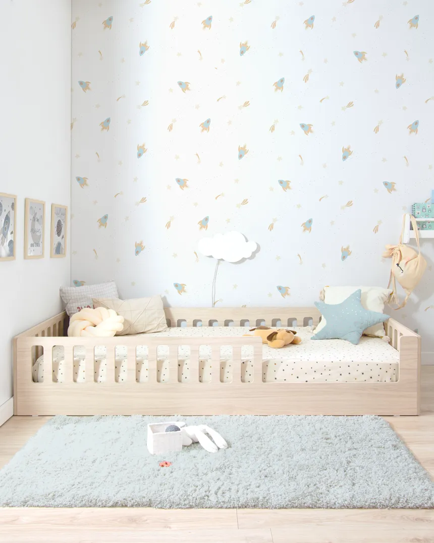 Lit Montessori Creta avec barrière de sécurité | Autonomie et confort