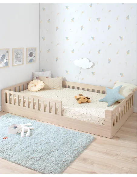 Lit Montessori Creta avec barrière de sécurité | Autonomie et confort