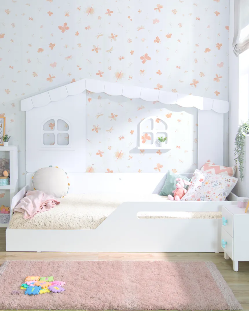 Lit cabane enfant montessori 90x190 fenêtre - Livraison rapide