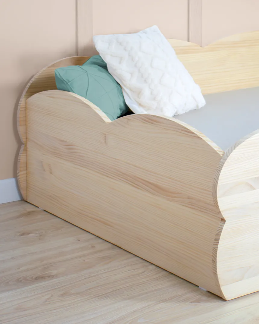 Lit Montessori Nuage en bois naturel - Livraison rapide