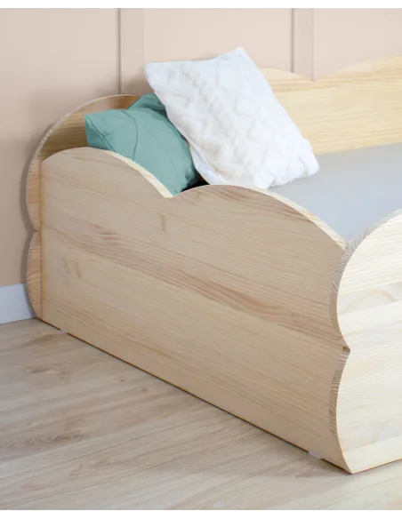 Lit Montessori Nuage en bois naturel - Livraison rapide