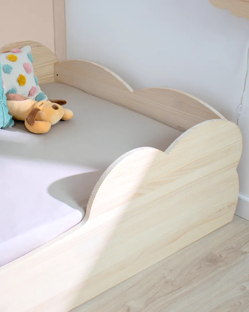 Lit Montessori Nuage en bois naturel - Livraison rapide 2