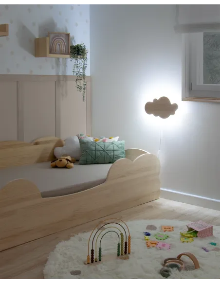 Lit Montessori Nuage en bois naturel - Livraison rapide