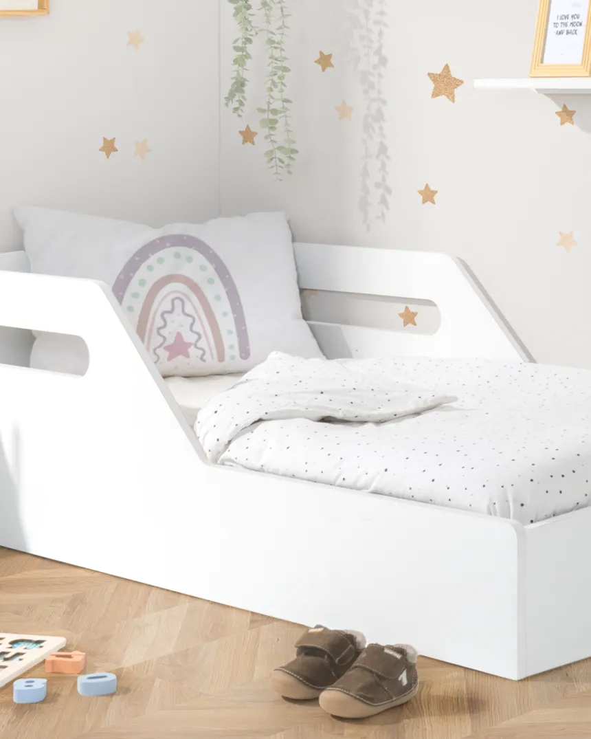 Lit bas montessori Droit blanc - Livraison rapide