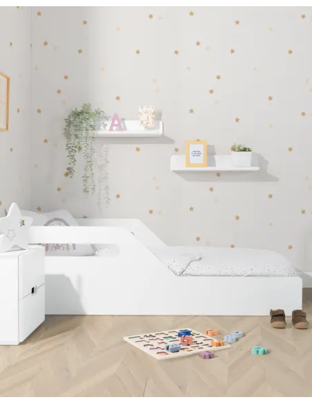 Lit bas montessori Droit blanc - Livraison rapide