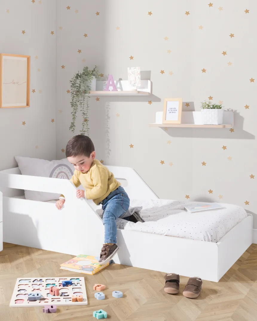 Lit bas montessori Droit blanc - Livraison rapide