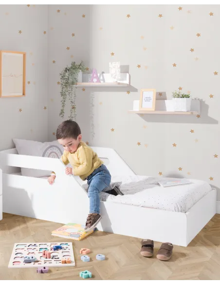Lit bas montessori Droit blanc - Livraison rapide