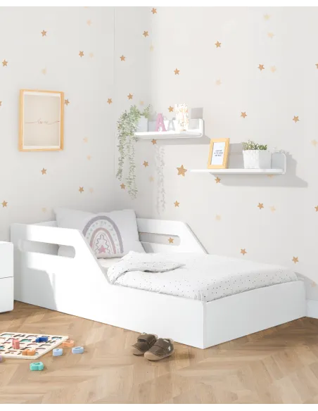 Lit bas montessori Droit blanc - Livraison rapide