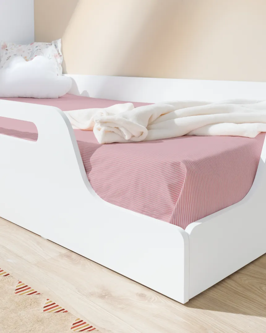 Lit bas 70x140 Blanc – Livraison rapide 2