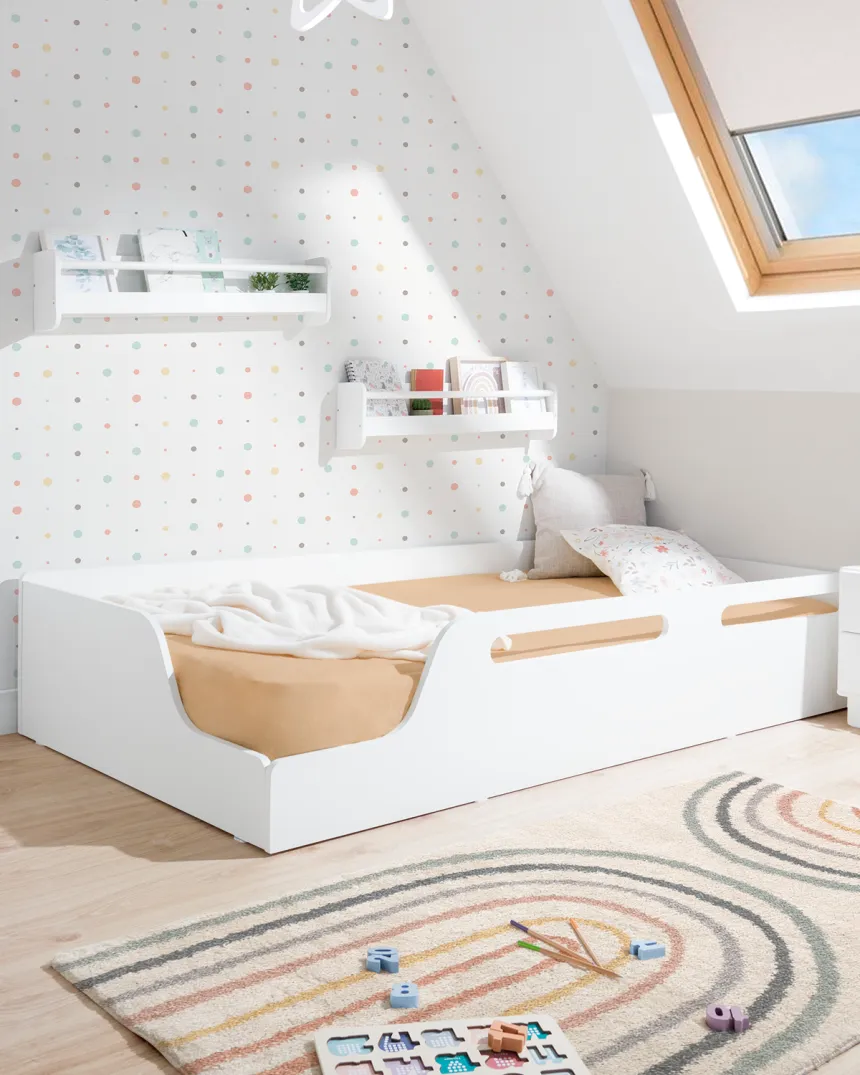 Lit bas 70x140 Blanc – Livraison rapide