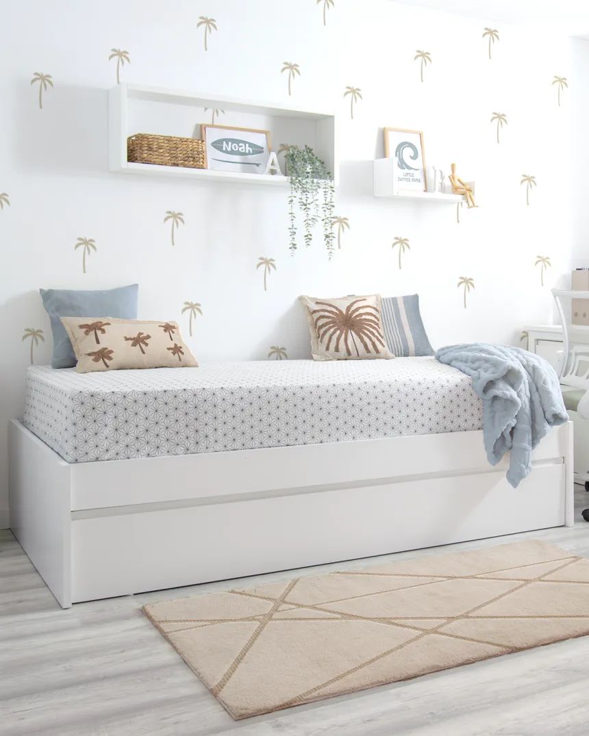 Lit gigogne blanc ado bas pour chambre mezzanine
