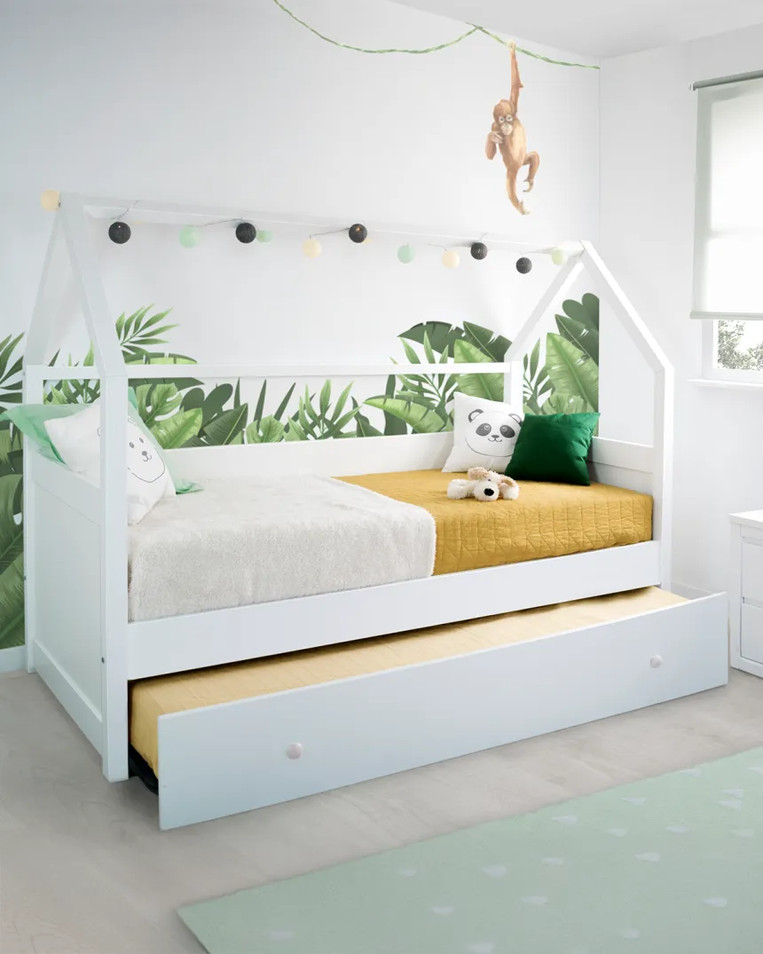 Lit Cabane gigogne blanc - 90x190 - Livraison rapide 2
