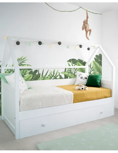 Lit Cabane gigogne blanc - 90x190 - Livraison rapide