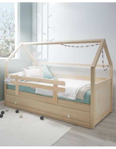 Lit Cabane gigogne enfant en bois - 90x190 - Livraison rapide