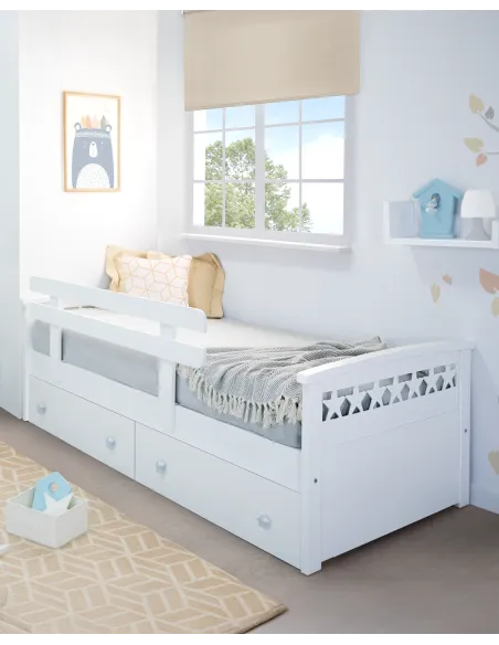 Lit enfant avec rangement Étoiles - Garantie 3 ans