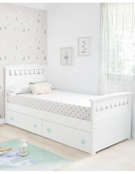 Lit enfant avec rangement Cœur II pour fille - Livraison rapide