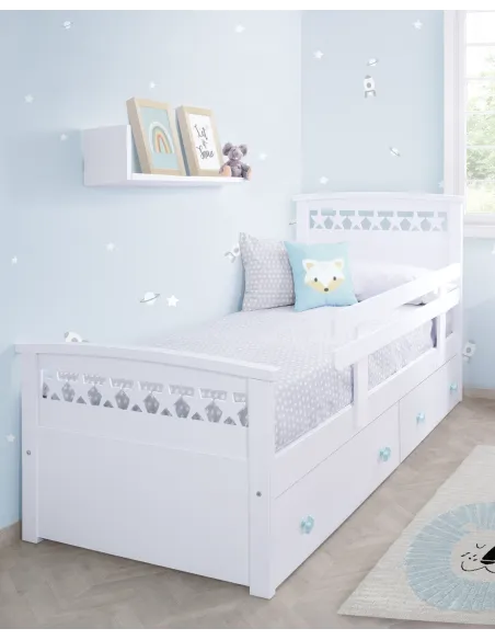 Lit enfant avec rangement Étoiles II - Livraison rapide