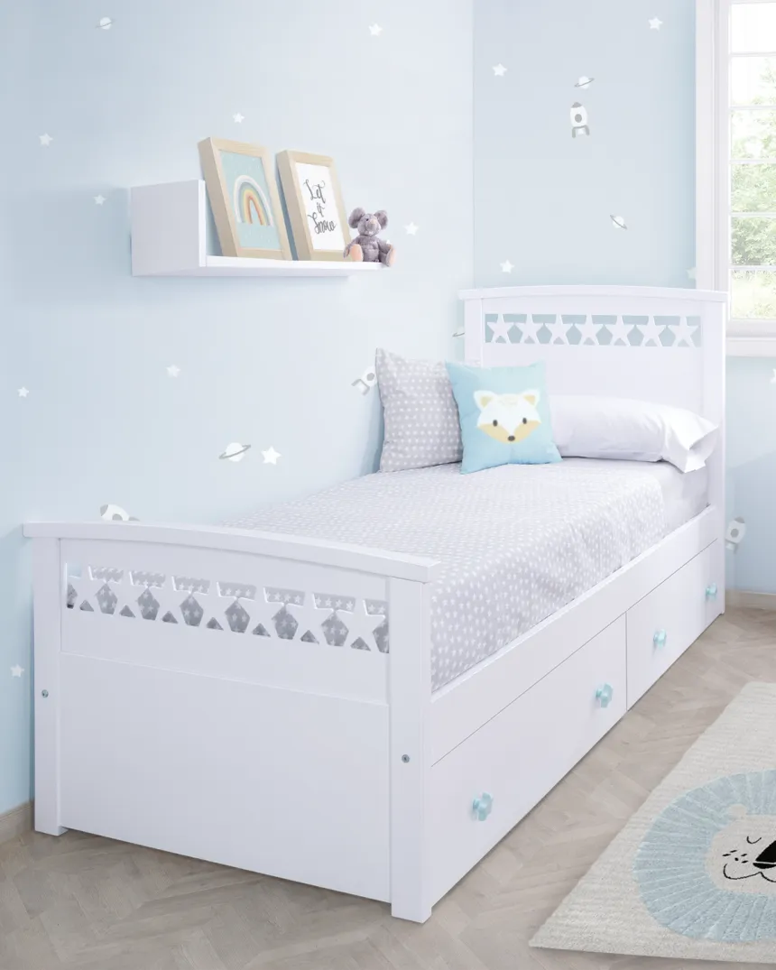 Lit enfant avec rangement Étoiles II - Livraison rapide