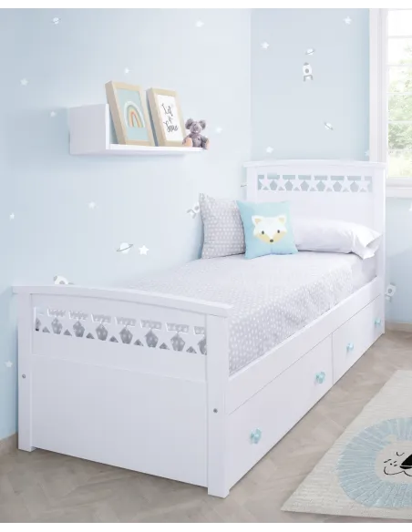 Lit enfant avec rangement Étoiles II - Livraison rapide