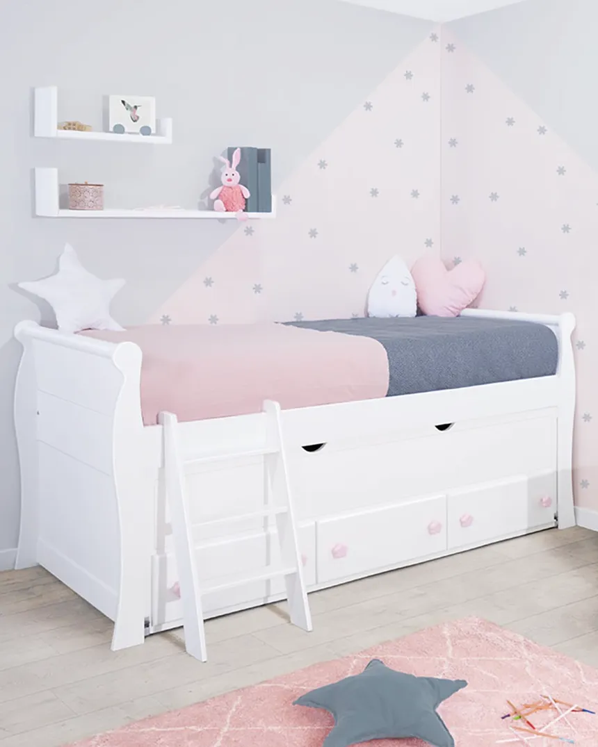 Lit gigogne avec rangement Gondole 90x190- Garantie 3 ans 2