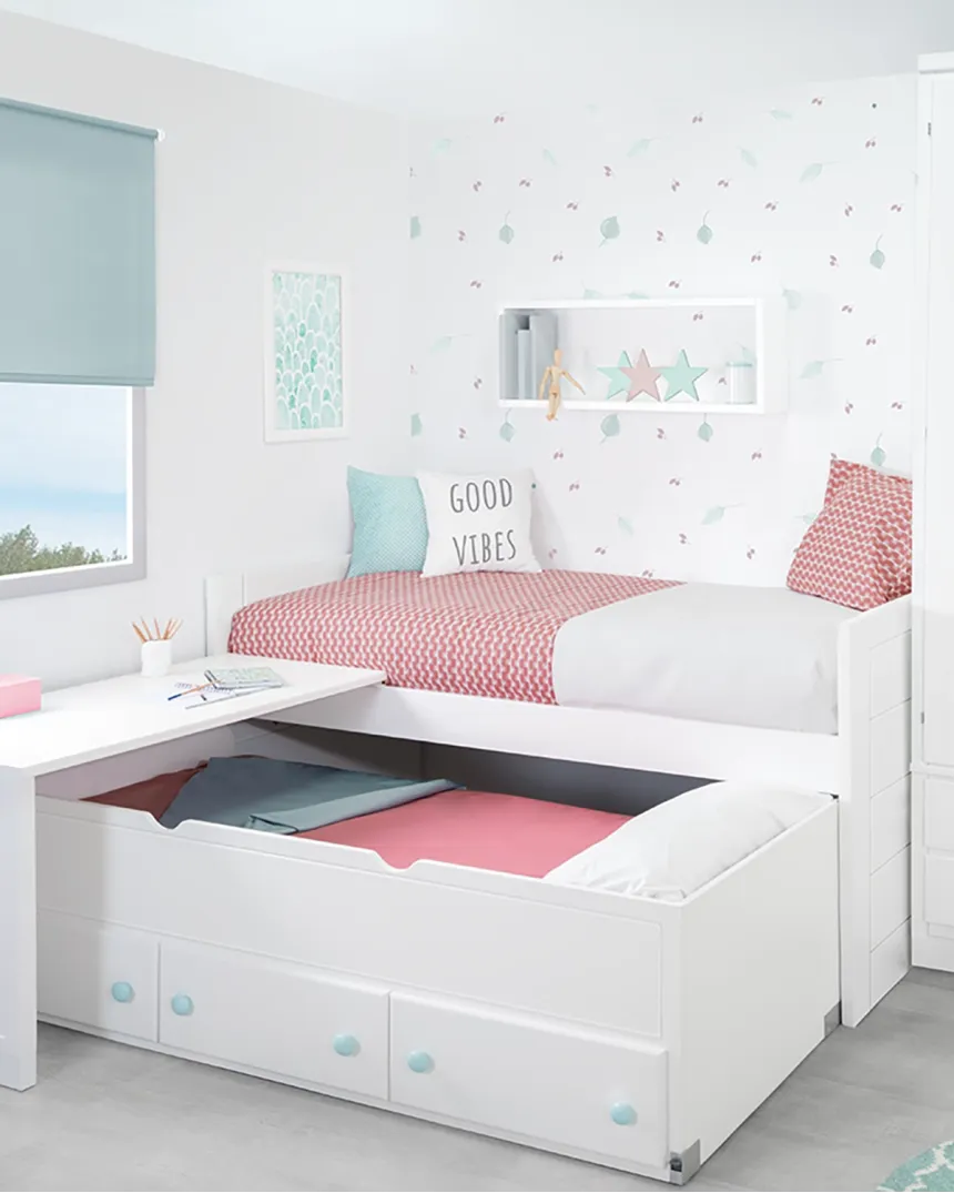 Lit gigogne avec rangement Linéaire pour enfant - Livraison rapide