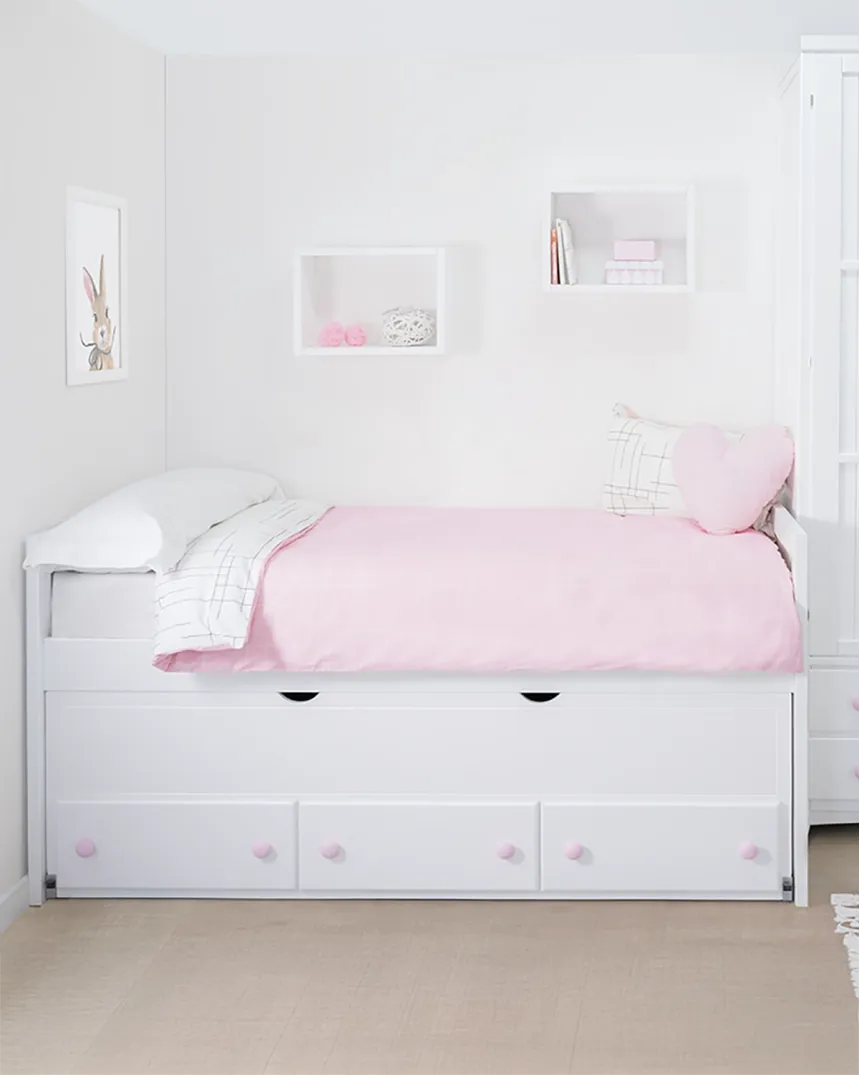 Lit gigogne avec rangement Linéaire pour enfant - Livraison rapide